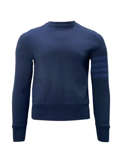 Pre-owned Thom Browne 4-bar Cotton Sweater In Blue