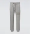 Thom Browne Loopback Four-bar Track Pants In Gray