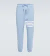 Thom Browne 4-bar Cotton Sweatpants In Light Blue