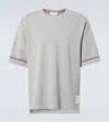 Thom Browne Gray Cotton Rugby Short Sleeve T-shirt In Grey