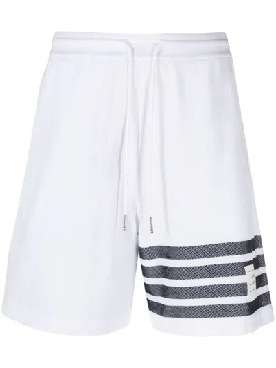Thom Browne White 4-bar Cotton Track Shorts