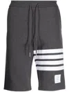 Thom Browne 4-bar Stripe Track Shorts In Grau