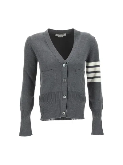 THOM BROWNE THOM BROWNE 4-BAR V-NECK KNIT CARDIGAN