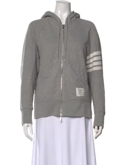 Pre-owned Thom Browne 4 Bar Crew Neck Hoodie In Gray