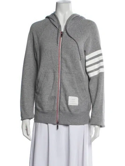 Pre-owned Thom Browne 4 Bar Crew Neck Hoodie In Grey