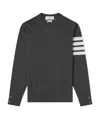 Thom Browne Dark Gray Wool 4-bar Sweaters In Black