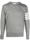Thom Browne 4-bar Crew Neck Jumper In Gray
