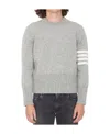 Thom Browne 4-bar Crew Neck Jumper In Gray