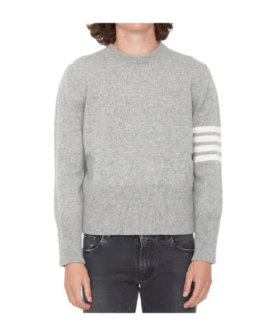 Thom Browne 4-bar Crew Neck Jumper In Gray
