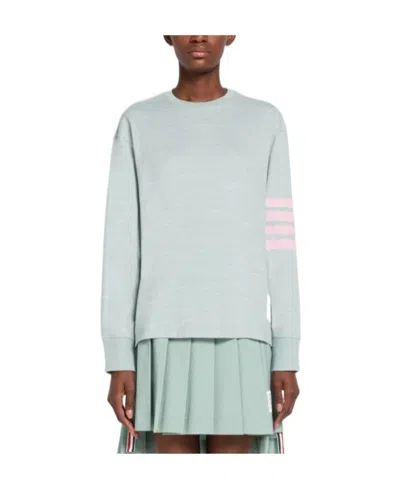 Thom Browne 4-bar Crew-neck Long-sleeve T-shirt In White
