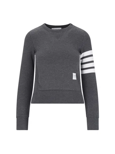 Thom Browne 4-bar Crew Neck Sweatshirt In Gray