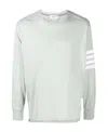 Thom Browne 4-bar Crew-neck Sweatshirt In White