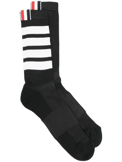 Thom Browne 4-bar Crew Socks In Black