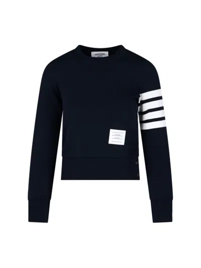 THOM BROWNE 4-BAR CREWNECK SWEATSHIRT - BLUE