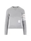 Thom Browne 4-bar' Crewneck Sweatshirt - Grey