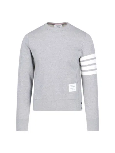 THOM BROWNE '4-BAR' CREWNECK SWEATSHIRT - GREY