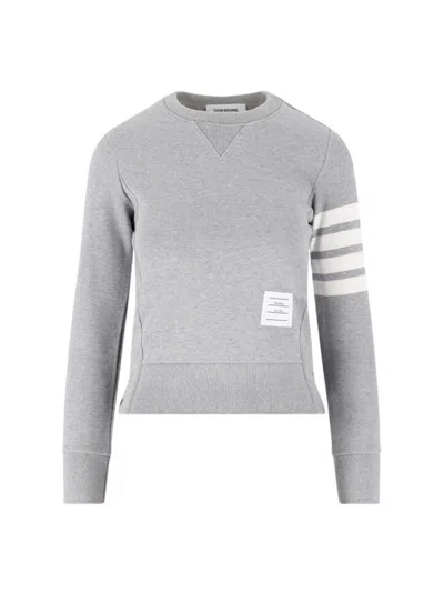 Thom Browne 4-bar' Crewneck Sweatshirt - Grey In Gray