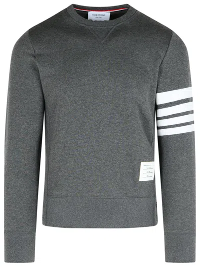 Thom Browne 4 Bar Dark Grey Cotton Sweatshirt In Gray