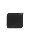 Thom Browne 4-bar Debossed Compact Wallet In Black