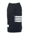 Thom Browne 4-bar Stripes Drawstring Skirt In Black