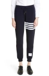 Thom Browne Striped Waffle-knit Cashmere And Wool-blend Track Pants In Blue