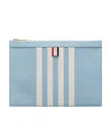 Thom Browne 4-bar Detailed Clutch Bag In Blue