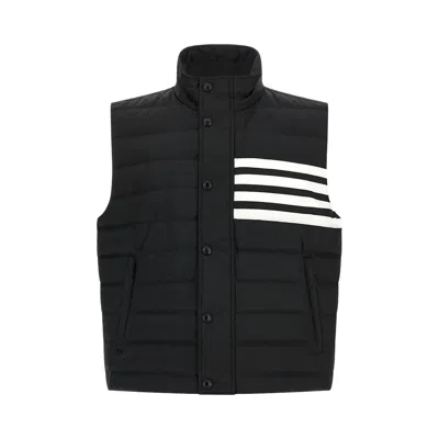 Pre-owned Thom Browne 4 Bar Downfill Vest In Shiny Ripstop 'black' | Men's Size 1