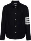 Thom Browne Tailored Black Wool And Cashmere Jacket In Blue