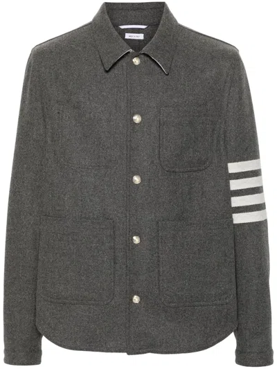 Thom Browne 4-bar Jacket In Wool In Grey