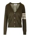 Thom Browne 4-bar Fine-knit Carigan In Black