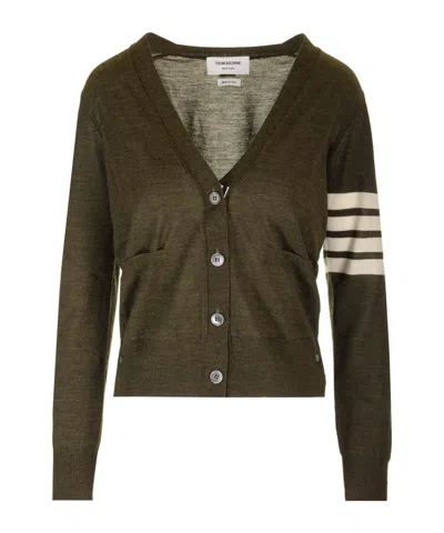 Thom Browne 4-bar Fine-knit Carigan In Black