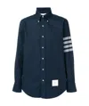 Thom Browne Flannel 4-bar Shirt In Blue