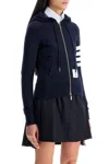 Thom Browne Navy 4-bar Loopback Full Zip Hoodie In Blue