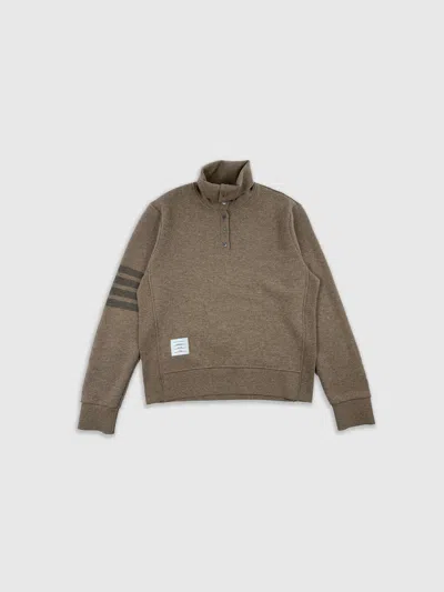 Thom Browne 4-bar Funnel Neck Sweater In Brown