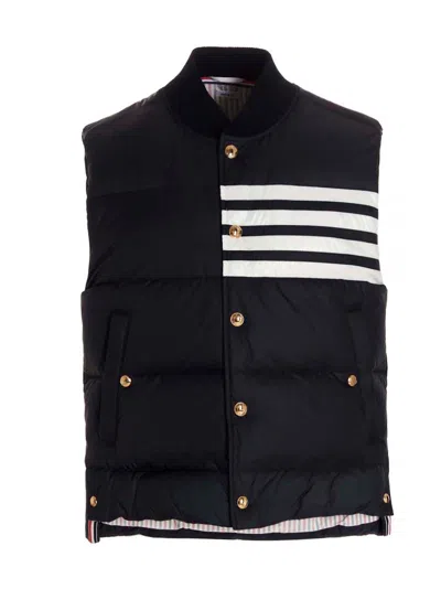 Thom Browne 4 Bar Gilet In Blue
