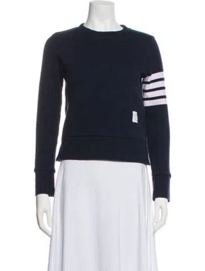 Pre-owned Thom Browne 4 Bar Graphic Print Sweatshirt In Blue