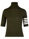 Thom Browne 4-bar High-neck Knitted Top In Green