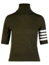 Thom Browne 4-bar High-neck Knitted Top In Green