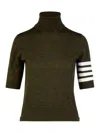 Thom Browne 4-bar High-neck Knitted Top In Verde