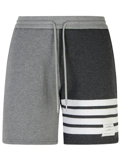 THOM BROWNE THOM BROWNE '4-BAR' GREY COTTON SHORTS