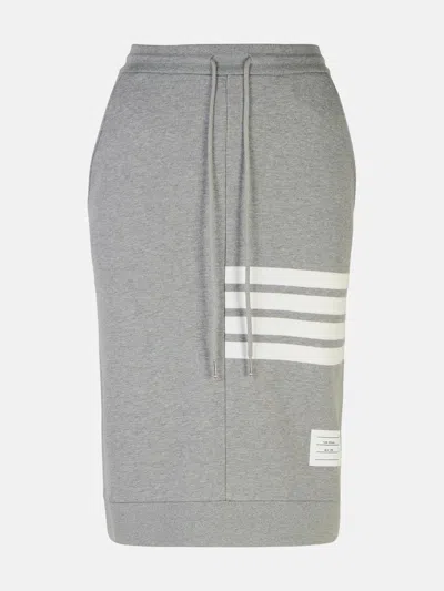 THOM BROWNE '4-BAR' GREY COTTON SKIRT 