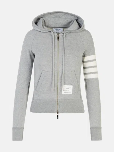 THOM BROWNE '4-BAR' GREY COTTON SWEATER