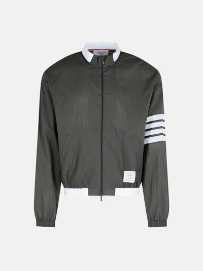 Thom Browne '4 Bar' Grey Polyester Jacket In Gray
