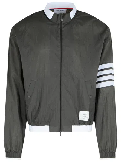 THOM BROWNE THOM BROWNE '4 BAR' GREY POLYESTER JACKET