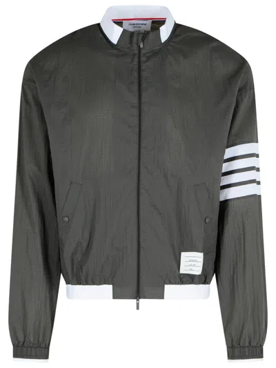 THOM BROWNE '4 BAR' GREY POLYESTER JACKET