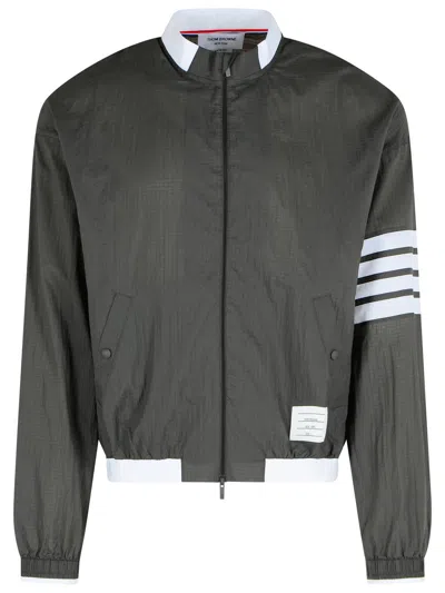 Thom Browne '4 Bar' Polyester Jacket In Gray