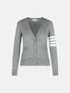 Shop Thom Browne '4-bar' Grey Virgin Wool Cardigan