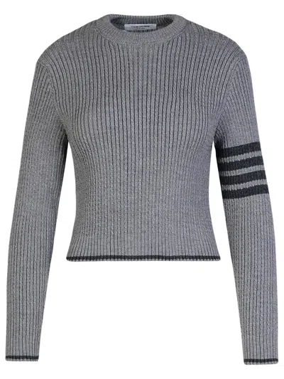 Thom Browne 4 Bar Grey Virgin Wool Sweater