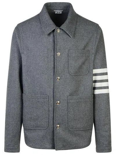 Thom Browne 4 Bar' Grey Wool Blend Jacket In Gray