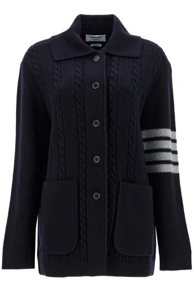 THOM BROWNE THOM BROWNE '4 BAR HEAVY KNIT CARDIGAN